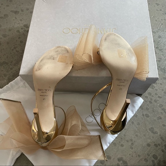 Jimmy Choo - Aveline 100 in Gold size 41 - Picture 6 of 7